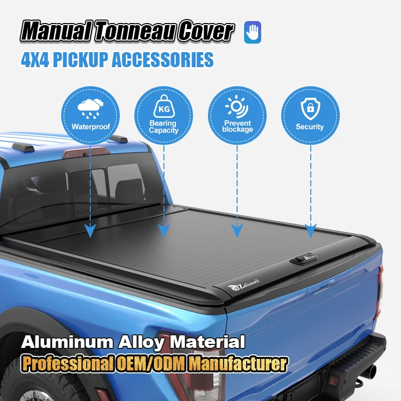 Zolionwil manual roll up pickup bed tonneau cover for ISUZU ruimai isuzu dmax