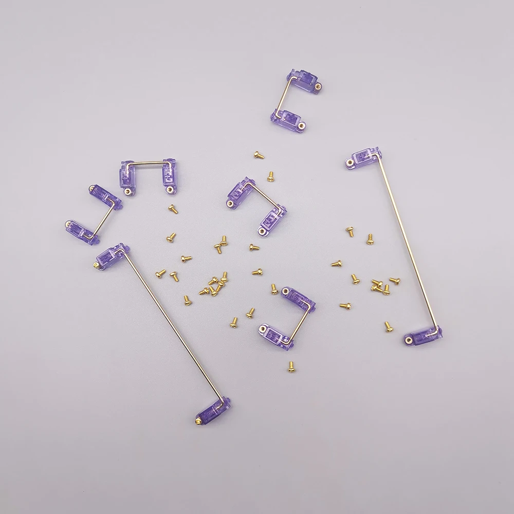 Wholesale Screw in Stabilizers with Purple Housing and Gold Plated Wire Stainless Steel for the Mechanical Keyboard