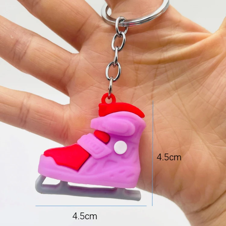Creative mini ice skates shape keyring 3d shoe keychains custom sports games promotional gifts keyring