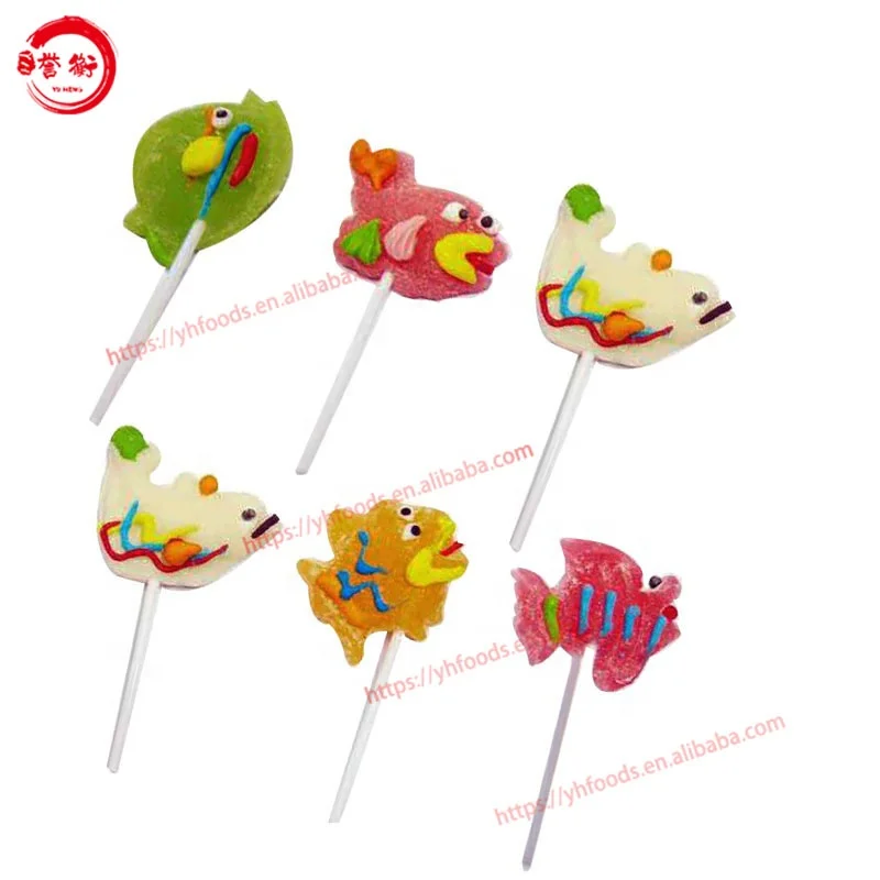 Insect series Cartoon shaped fruity juice flavor Soft Jelly Pop Lollipop Candy Sweet Confectionery
