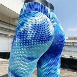 2020 Amazon Hot Selling Booty Scrunch Tie Die  Sexy High Waist Butt Scrunch Push Up Anti Cellulite Compression Leggings