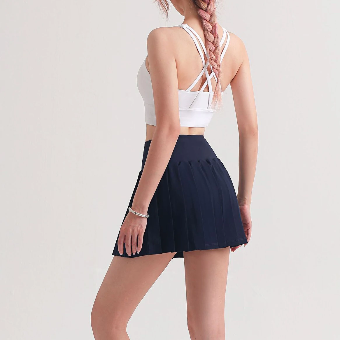 Hot Selling  pleated Yoga skirt  2 in 1 Anti-glare Badminton lulu Tennis Skirt All-in-one Fitness Running Sports Skirt