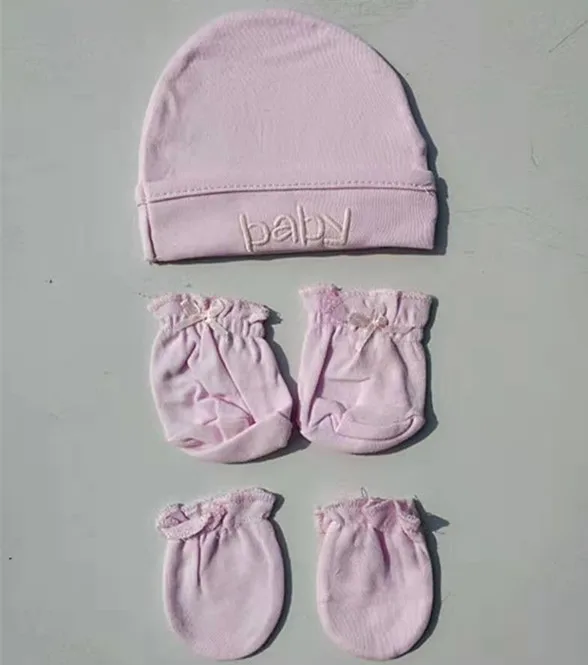 
organic cotton baby hat knitted hats cap gloves socks mittens 3 pics 