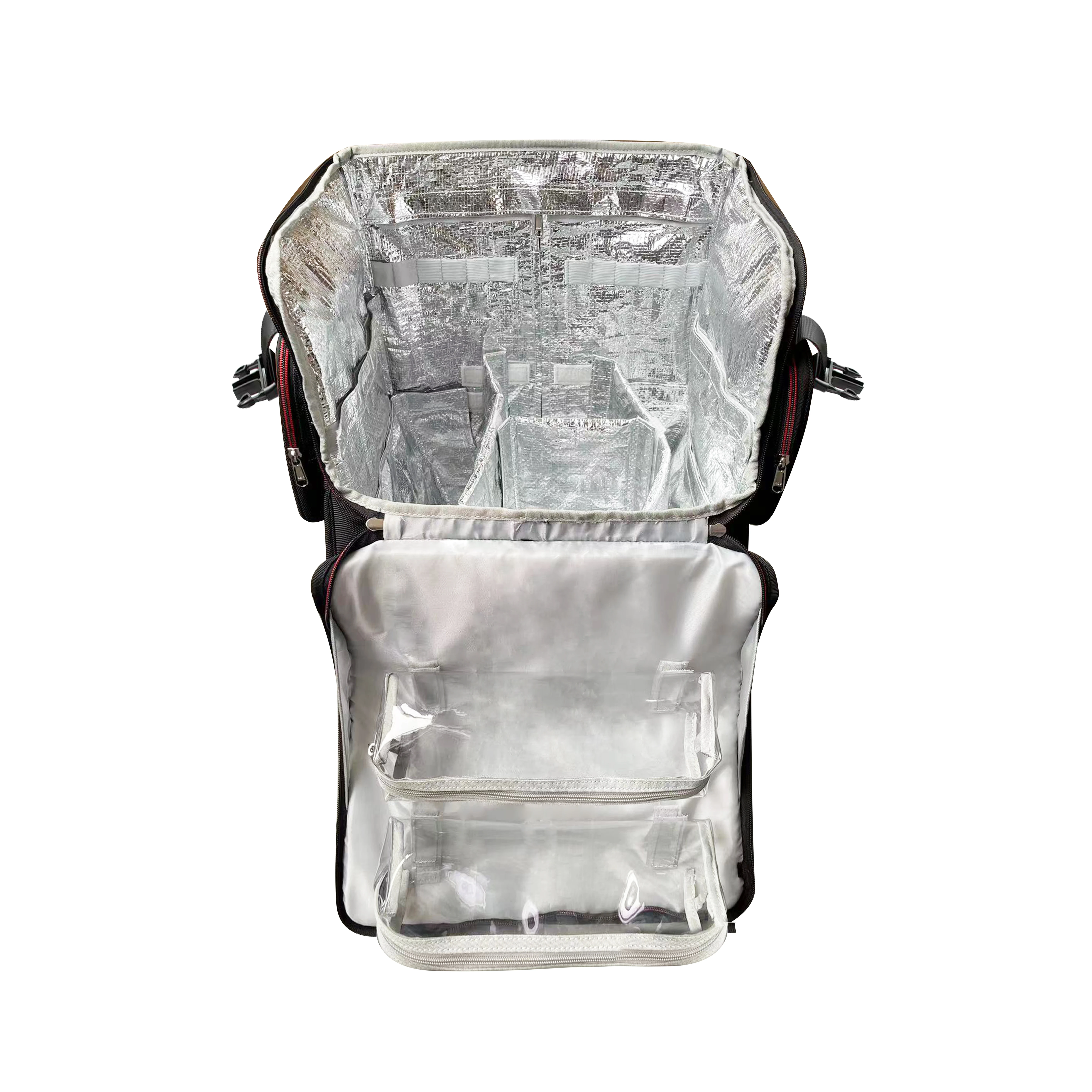 2 in 1 Customized Large Makeup & Hairdresser Trolley Case with Pouch Bag & Makeup Brush Holder Travel-friendly Storage Solution