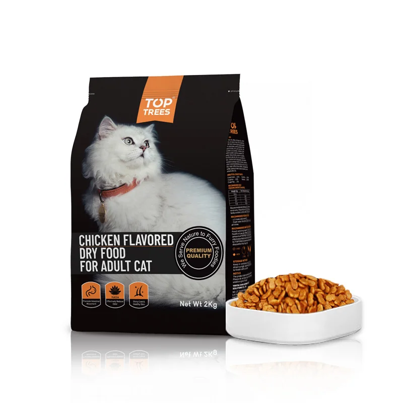 Toptrees pet food whole sale high quality cat food   chicken flavored cat dry food