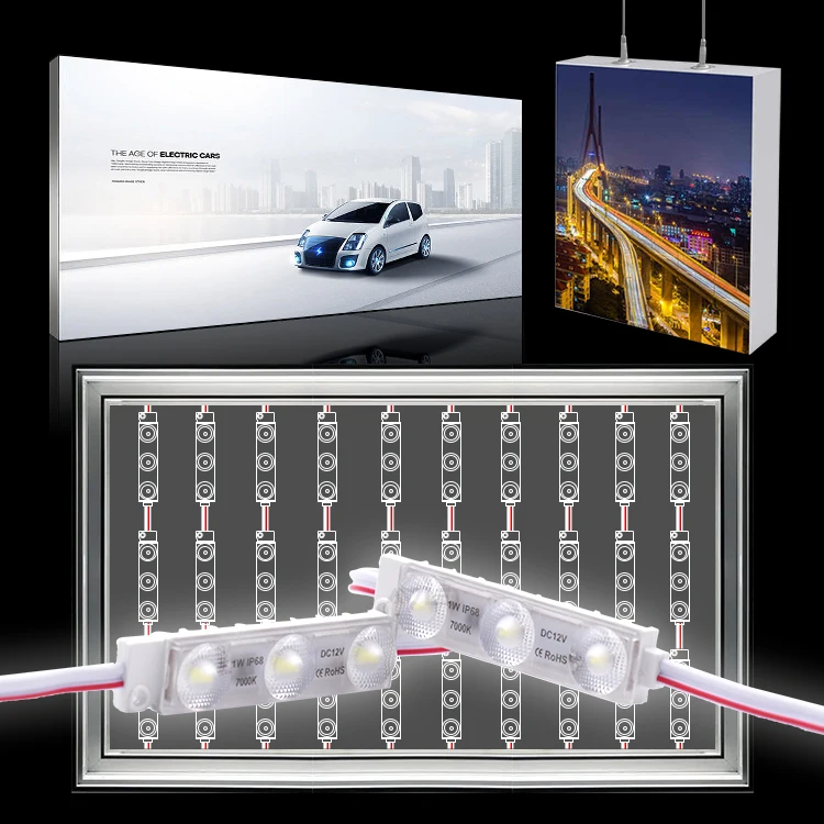 Factory High Efficiency 3LED modules 12v white CE UL Rohs ip68 led modules 1w 5 years warranty smd led modules for light box