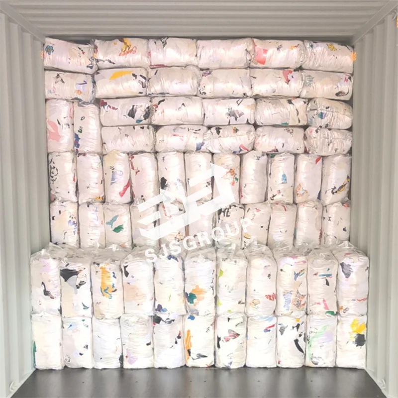 IMPA 232906 Used Recycled White T-shirt Rags stracci bianchi Cotton Waste Scrap Textile Waste Wiping Rags For Machine Cleaning