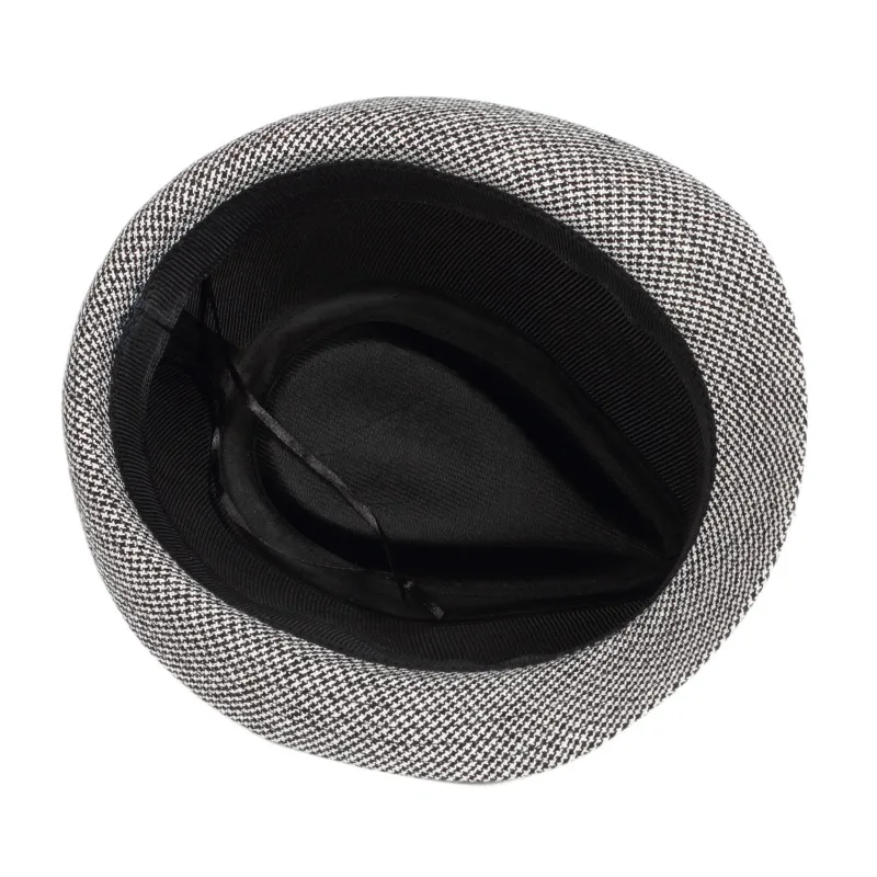 Wholesale Unisex Classic Spring Autumn Checked Black White Swallow Gird Panama Fedora Hats