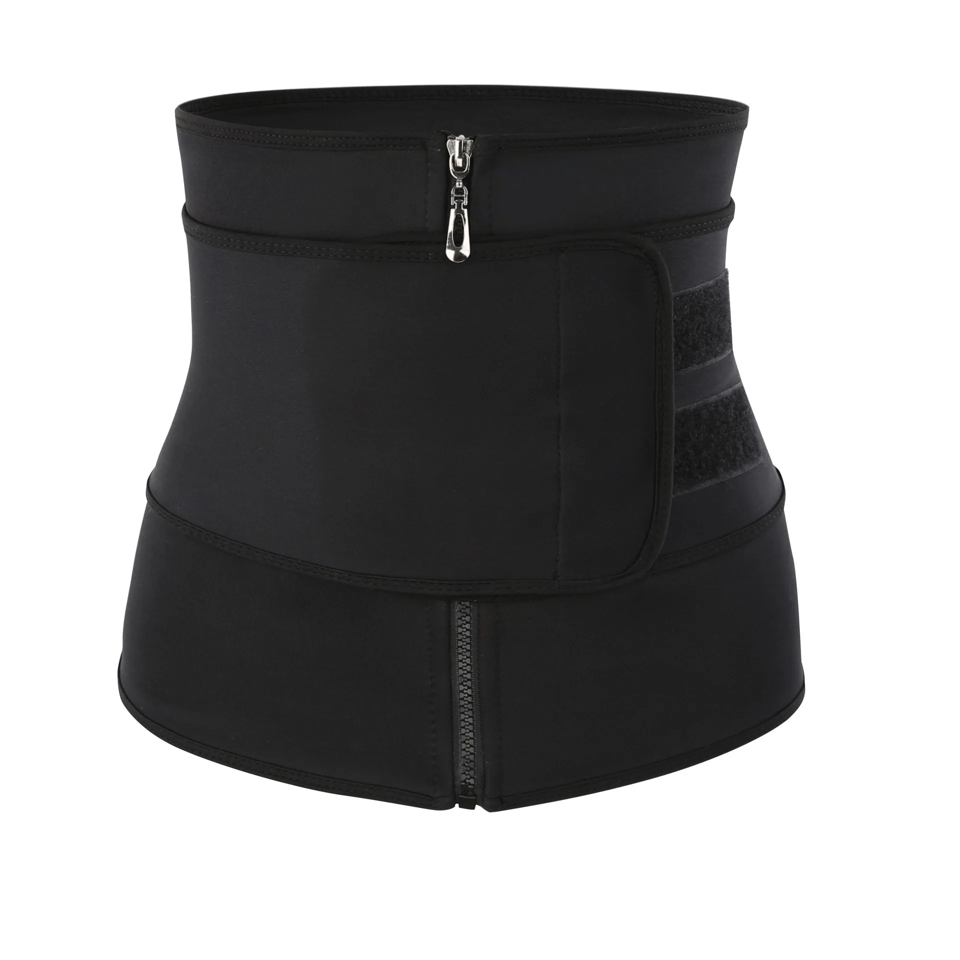 
Women Latex Waist Trainer Underbust Steel Boned Waist Cincher Double Belt Corset 