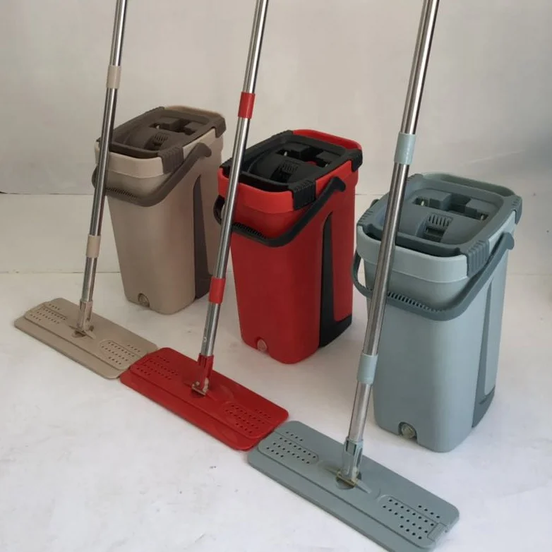 Factory Manufacture Hot Selling New Design Squeeze With Wringer Bucket And Flat Mop