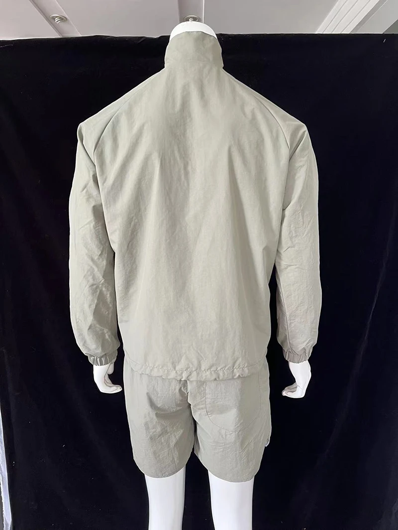 custom half zip pullover jogging crop top jacket two piece pants women sports wear shorts tracksuits windbreaker set for men