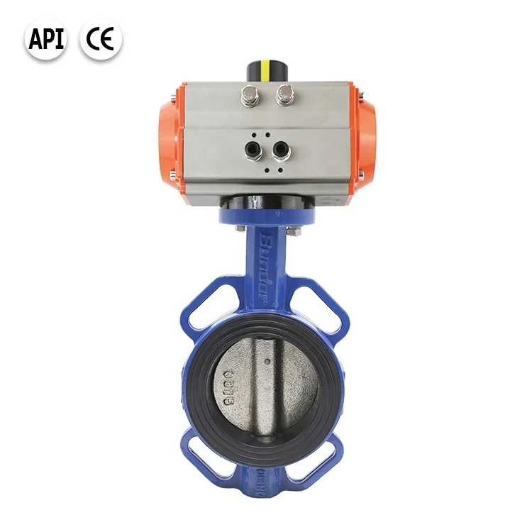 Bundor 2'- 44' 10K/150LB EPDM wafer type butterfly valve with pneumatic actuator