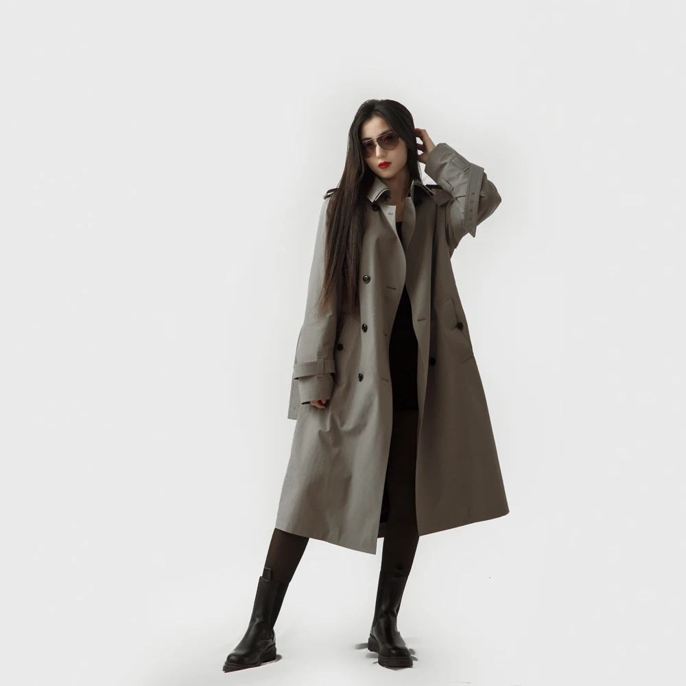 New long style meet your fashion needs waterproof two seasons duck down  trench coat down jacket