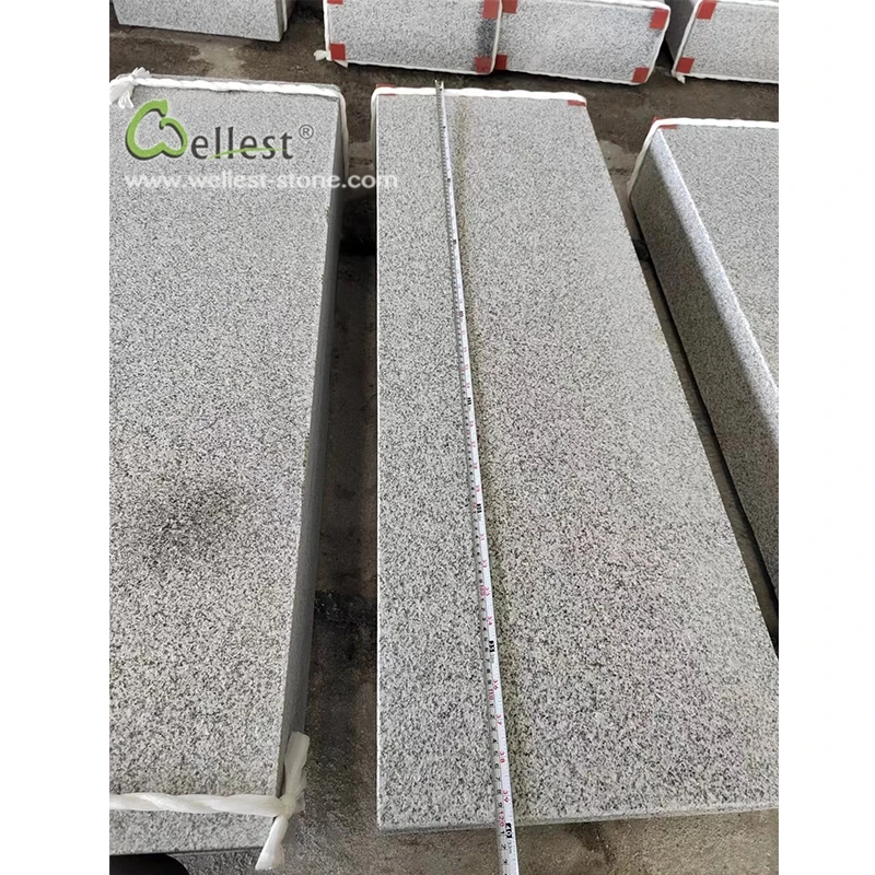 China Cheaper grey granite curbs road side curb stone