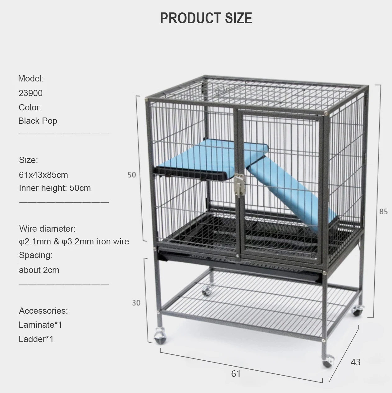 High quality two-open door with stainless steel wire pet cat cage outdoor metal for dog cat rabbit cage