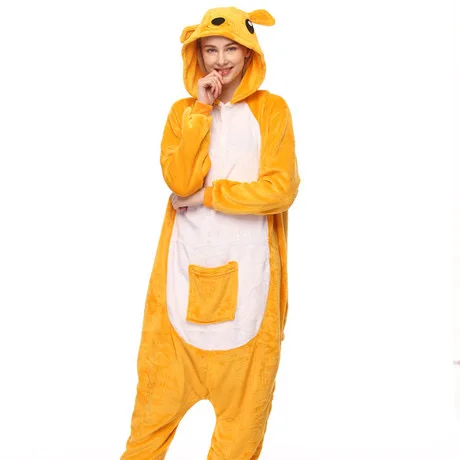 Winter Cotton Cashmere Women Men Unisex Adult Cute Cartoon Onesie Animal Pajamas Flannel Nightwear Sleepwear