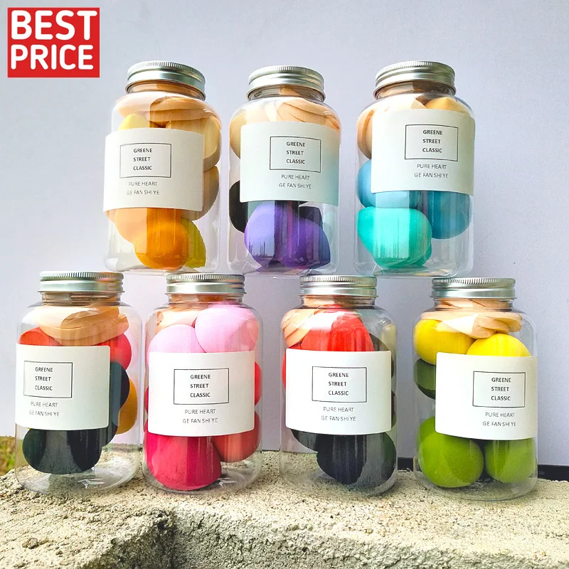 10pcs set Cosmetic Puff Foundation Powder Smooth Cream Blending Multi Shape Face Beauty Makeup Sponges Bottle Make up Sponge