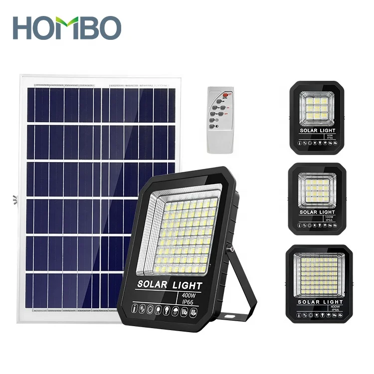 HOMBO Most Powerful SMD Remote Control 100W 200W 300W 400W 500W Led Solar Flood Light