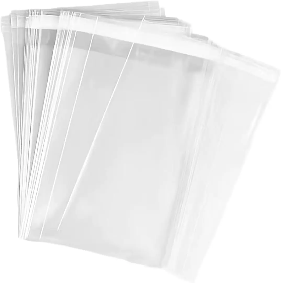 Plastic Packaging Bags Wholesale Clear OPP Bags with Eco-friendly Self-seal Tape Transparent Screen Printing T-shirt Bag Accept