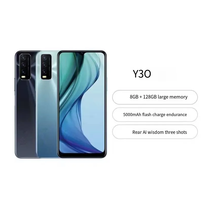 VIVO-Y30 8+128GB Large Memory Flash Charge Endurance Rear AI Wisdom Three Shots Smartphone