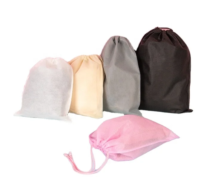 Wholesale High Quality Fabric Reusable Non Woven Laundry Bag Printed Drawstring Hotel Travel Storage Bag