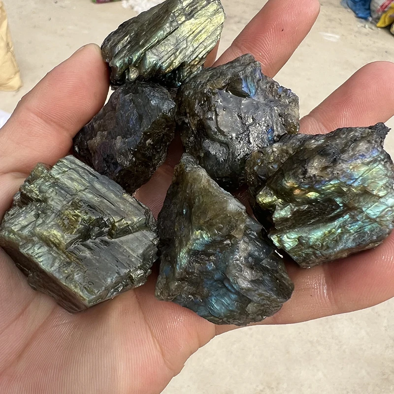 High quality labradorite raw stone with purple and blue color healing stone rough stone