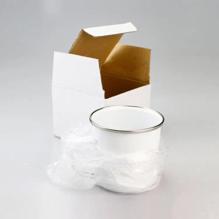 White Ceramic Custom Sublimation Blank Enamel Metal Camping Mug