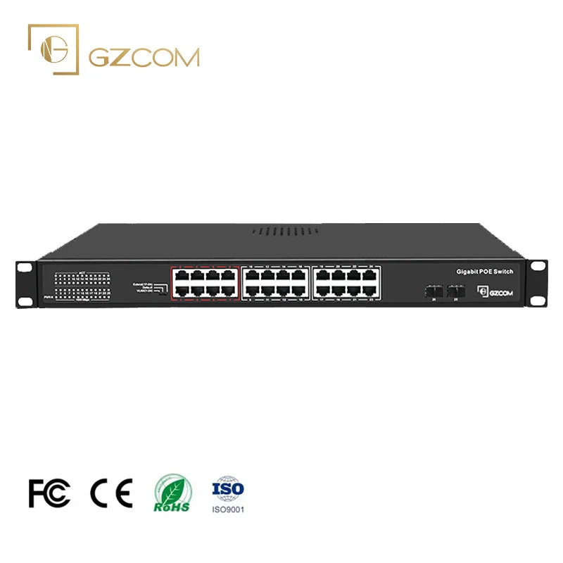 Горячая Распродажа, коммутатор с 24 портами giga PoE, коммутатор с 2 гигабитными портами SFP, коммутатор с 24 портами PoE gigabyte для IP-Камеры видеонаблюдения