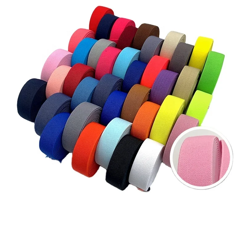 2.5/3/4cm colorful twill  elastic band waist of trousers rubber band Double side twill luggage elastic band thickness 2mm