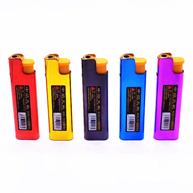 Chinese lighters leader enterprise wholesale F019 slim gas tank windproof cigarette metal disposable gas lighter