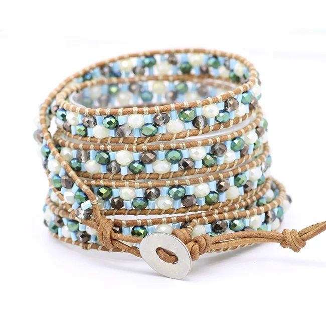 
Madams Personalized Bracelet Bohemia Style Seed Wraps Leather Beads Bracelets 