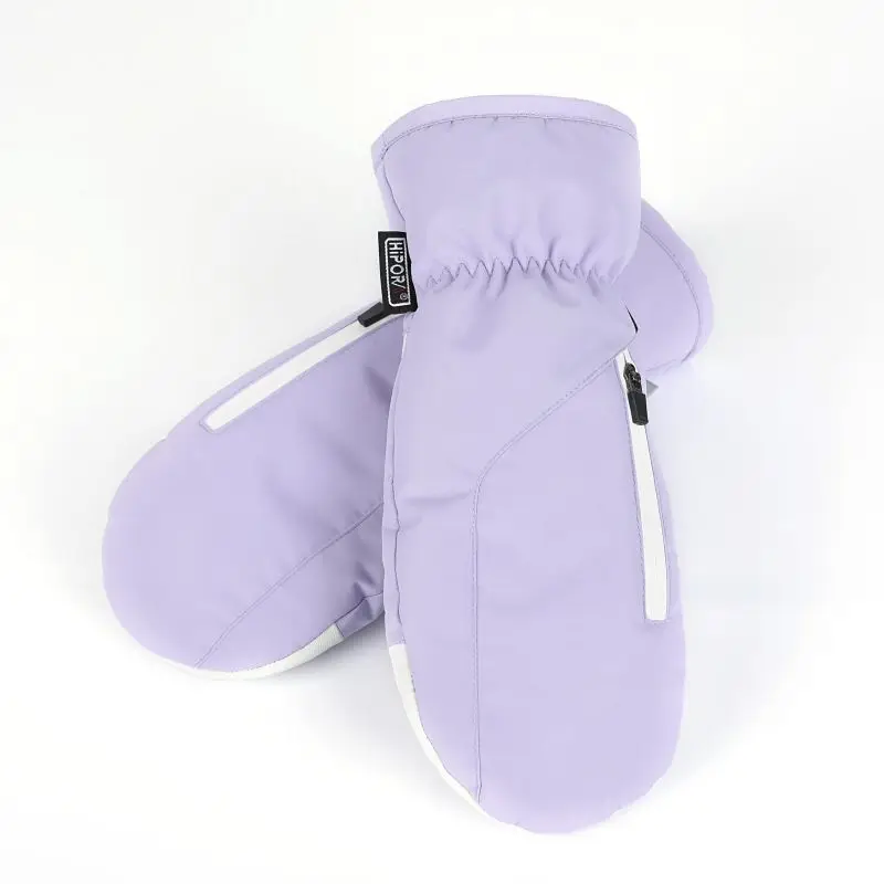 Kids Ski Gloves Warm Lined Snow Cold Weather Snow Gloves with Zip Girls Ski Gloves for Kids Snowboard Mittens