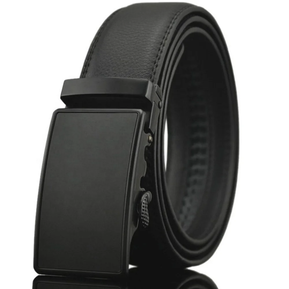 Высококачественная Мужская кожаная деловая Повседневная воловья кожа удлиненный автоматический ремень с пряжкой