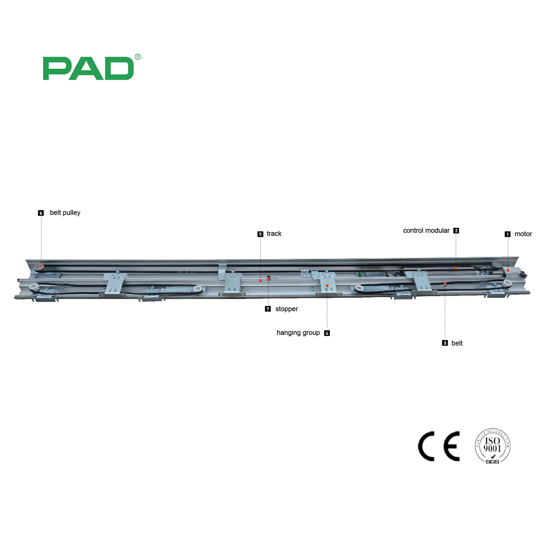 Factory price aluminum profile automatic telescopic sliding glass door operator