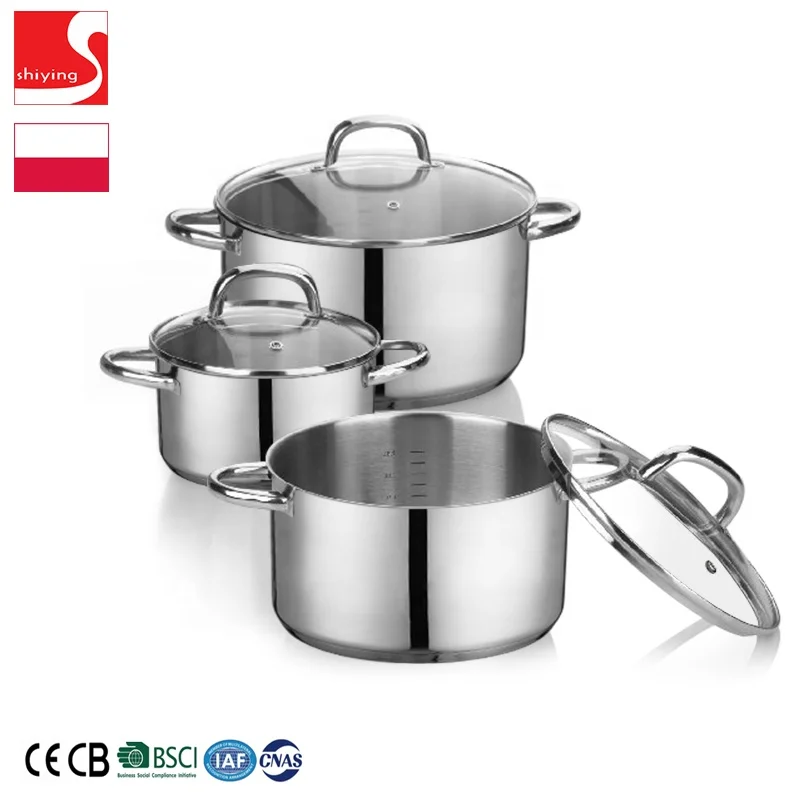 High Quality Kitchen  Stainless Steel Pasta Cooking Pot Cookware Set With Glass Lid