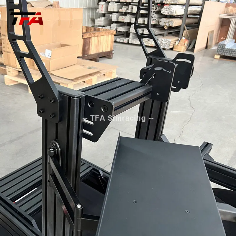 Manufacture OEM Aluminum Profile Racing Seat Gaming Chair Simulator Cockpit Black Color Sim Rig Cockpit Drive Car Race Simulator