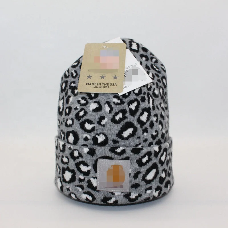 New Fashion Knit Leopard Printed Hats Wool Soft Quality Designer Name Brand Hats Knitting Warm Beanie Hats for Men and Women