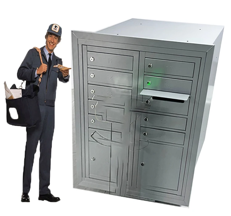 Metal Outdoor Postal delivery box USPS MailBoxes Home Garden 16 Doors 2 Parcel Lockers with key lock