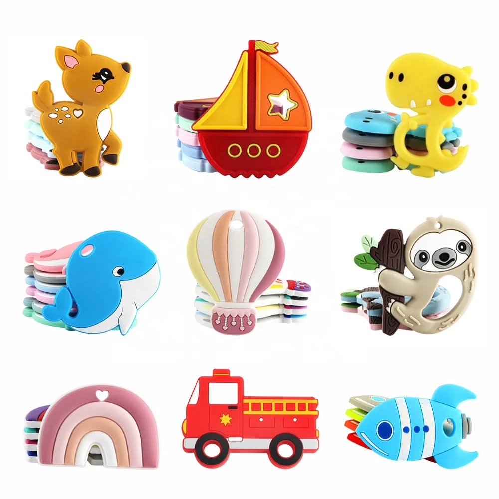 2024 Baby Health Teether Toys Newborn Nursing Oral Care Animal Molar Chewing Silicone Teethers for Babies