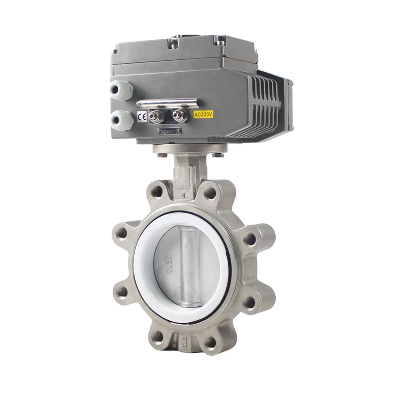 Valve manufacturer direct sales electric actuator motorised lug butterfly valve