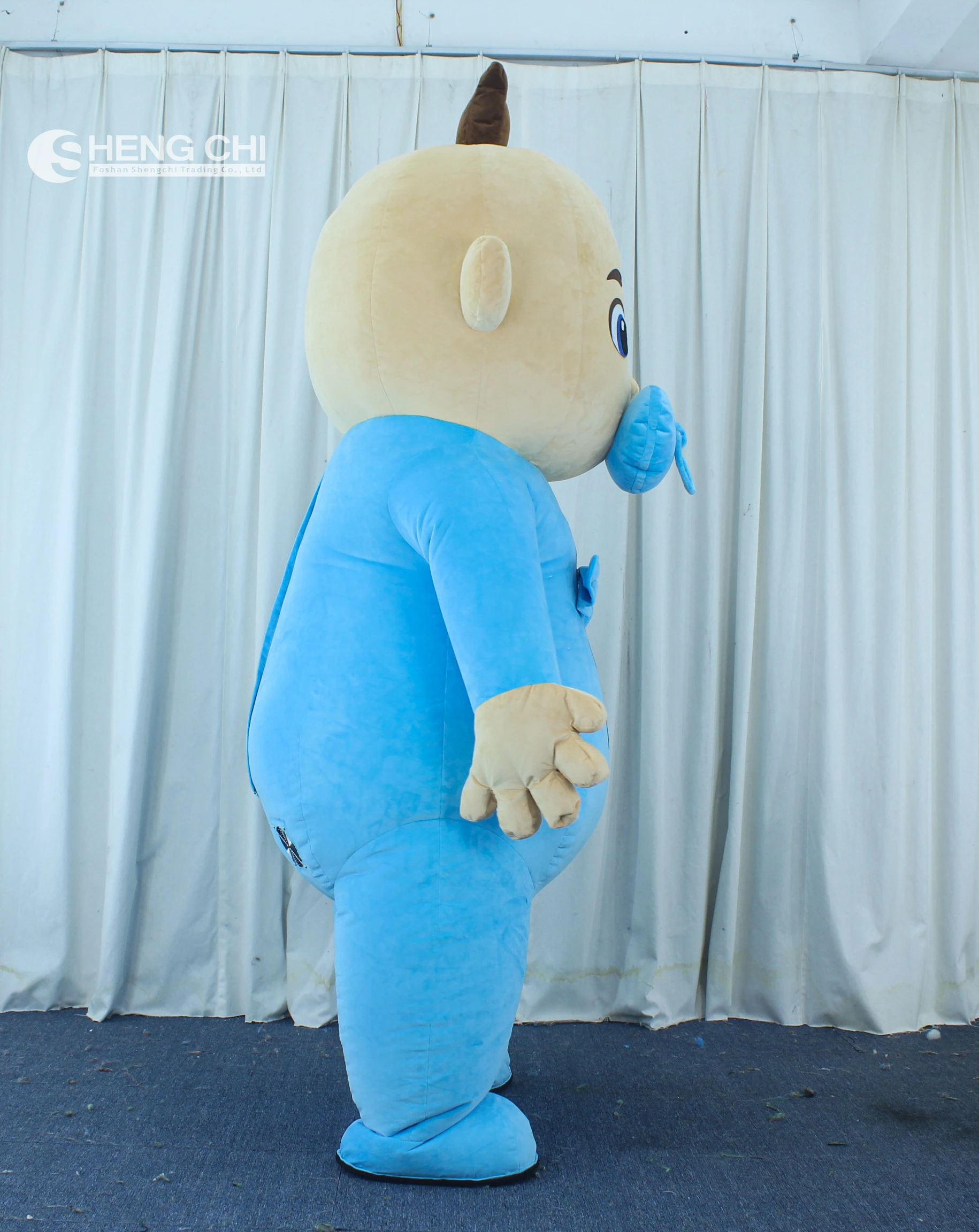 Inflatable Baby Boy Costume Mascot Baby Shower Gift Plush Adult Dress Birthday Party
