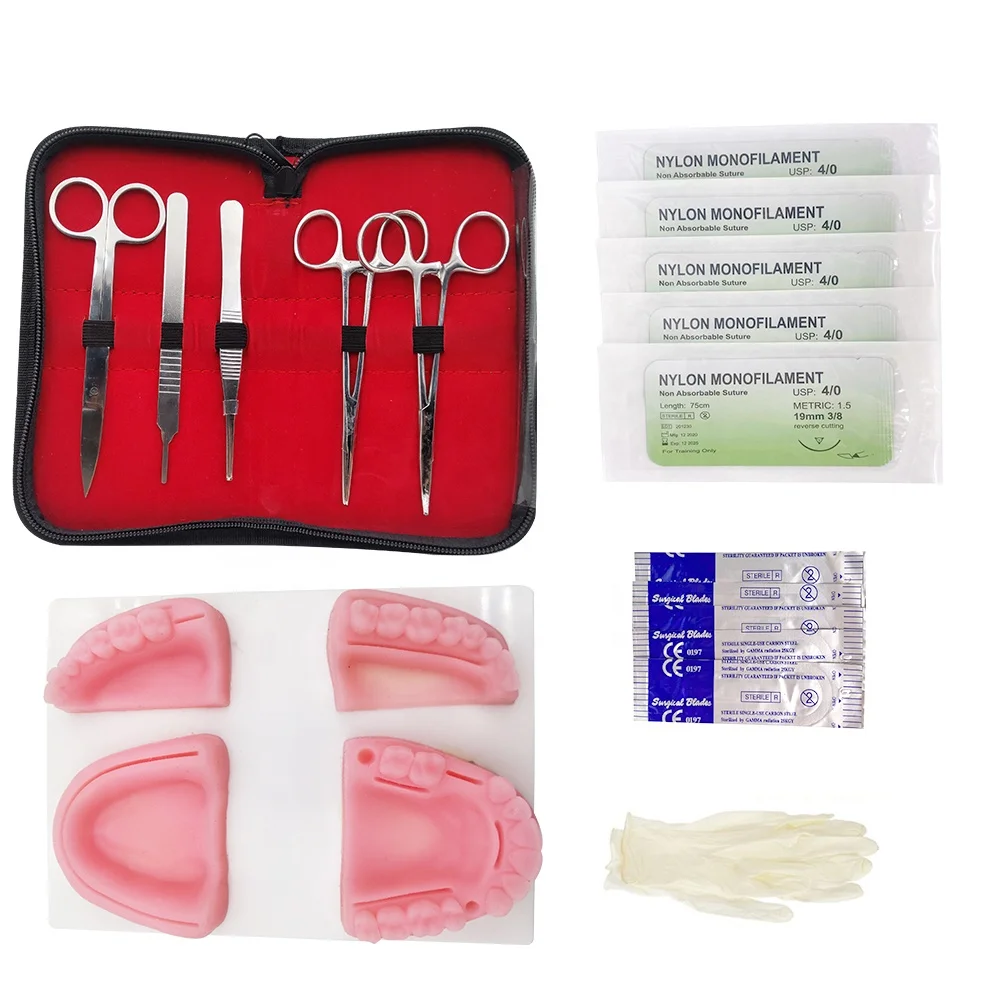 Science Aids training Surgical instrument tool kit/surgical suture package kits set for student Pad Needle Scissors
