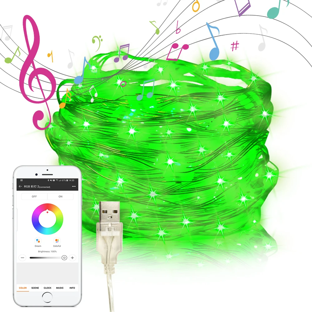 Holiday LED Christmas light with swirling glitter effect  APP control