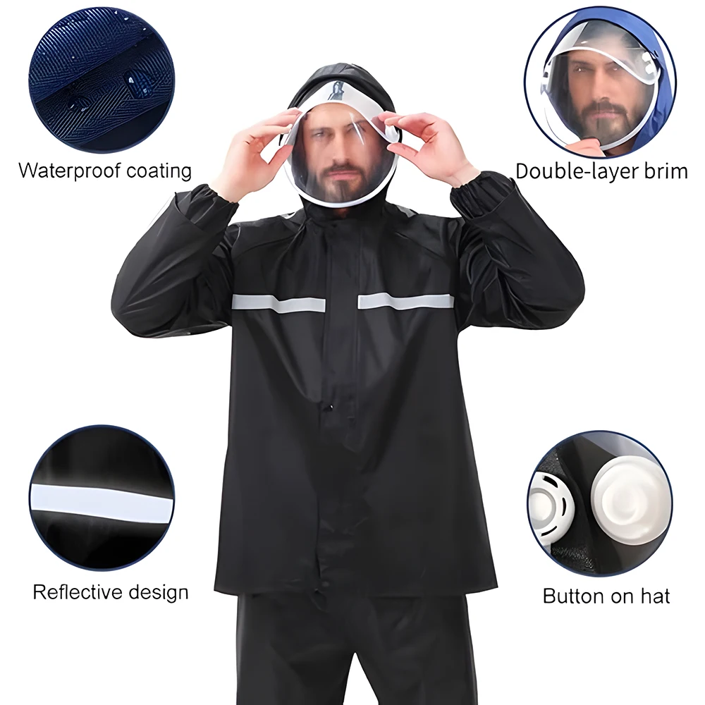 New Rainsuit Product Thick 100%waterproof High Quality Raincoat Custom Reusable Rain Jact Golf for Adults