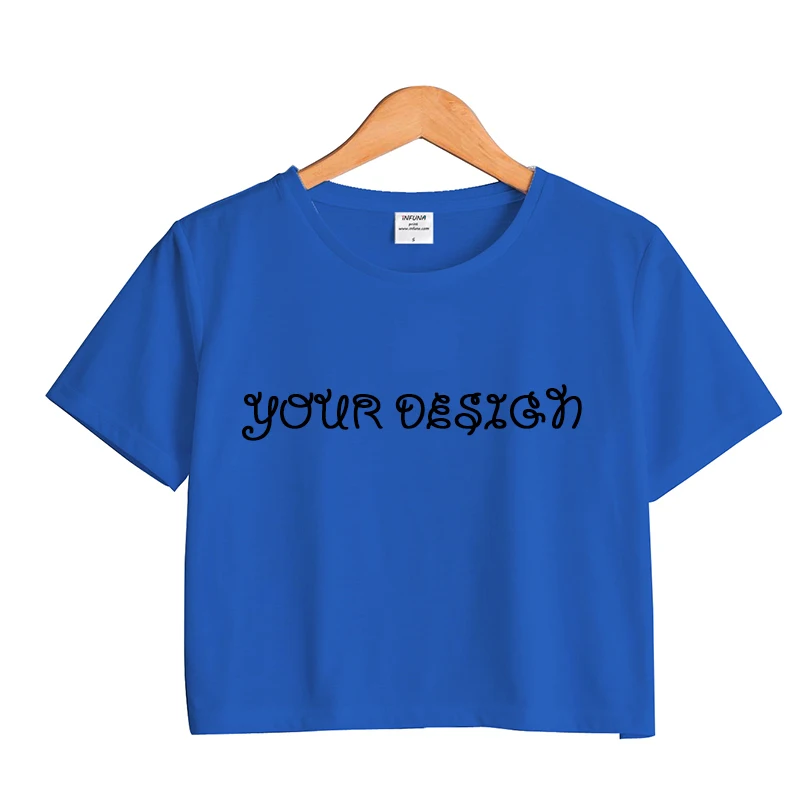 Woman Plain White 100 Cotton Crop Top Fitness Sport Clothing Ladies Knitted Crop Top T Shirt for Custom Logo Printing