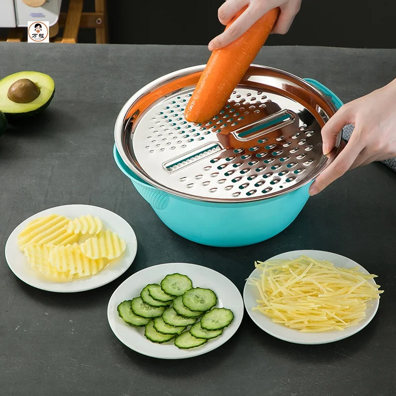 
Two-Piece Suit Stainless Steel Rice Washing Basin Household Kitchen Multi-Function Basin Set 