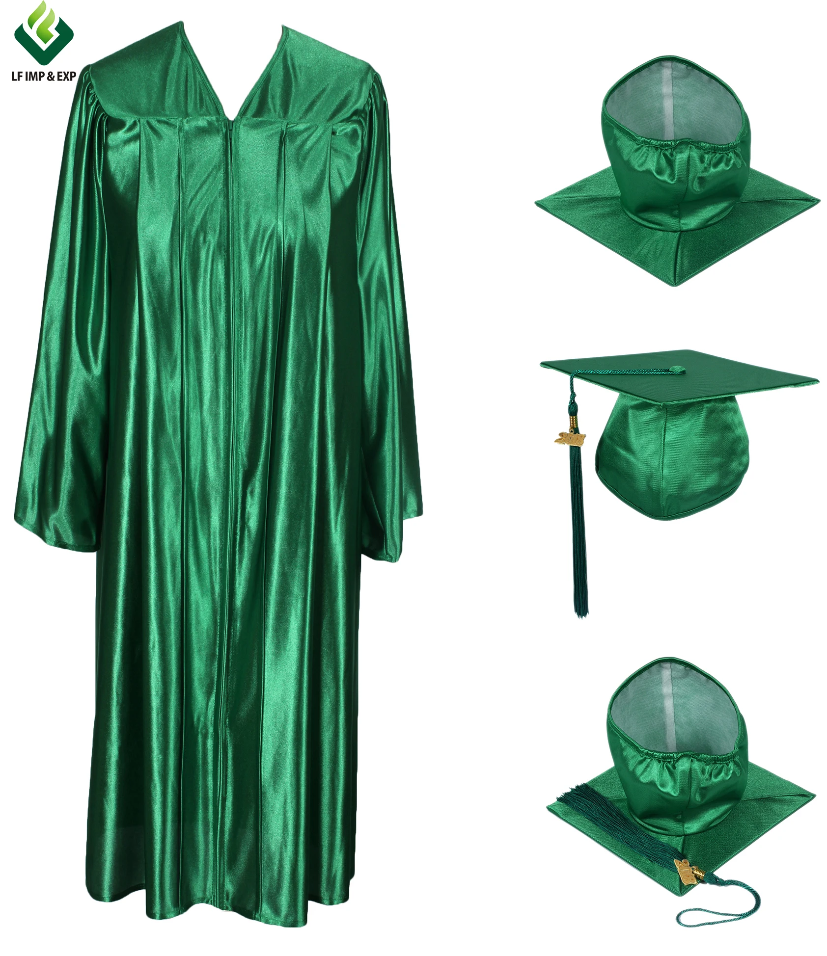 Wholesale graduation dress set including gown, hat, tassel custom graduation gown adult graduation gown