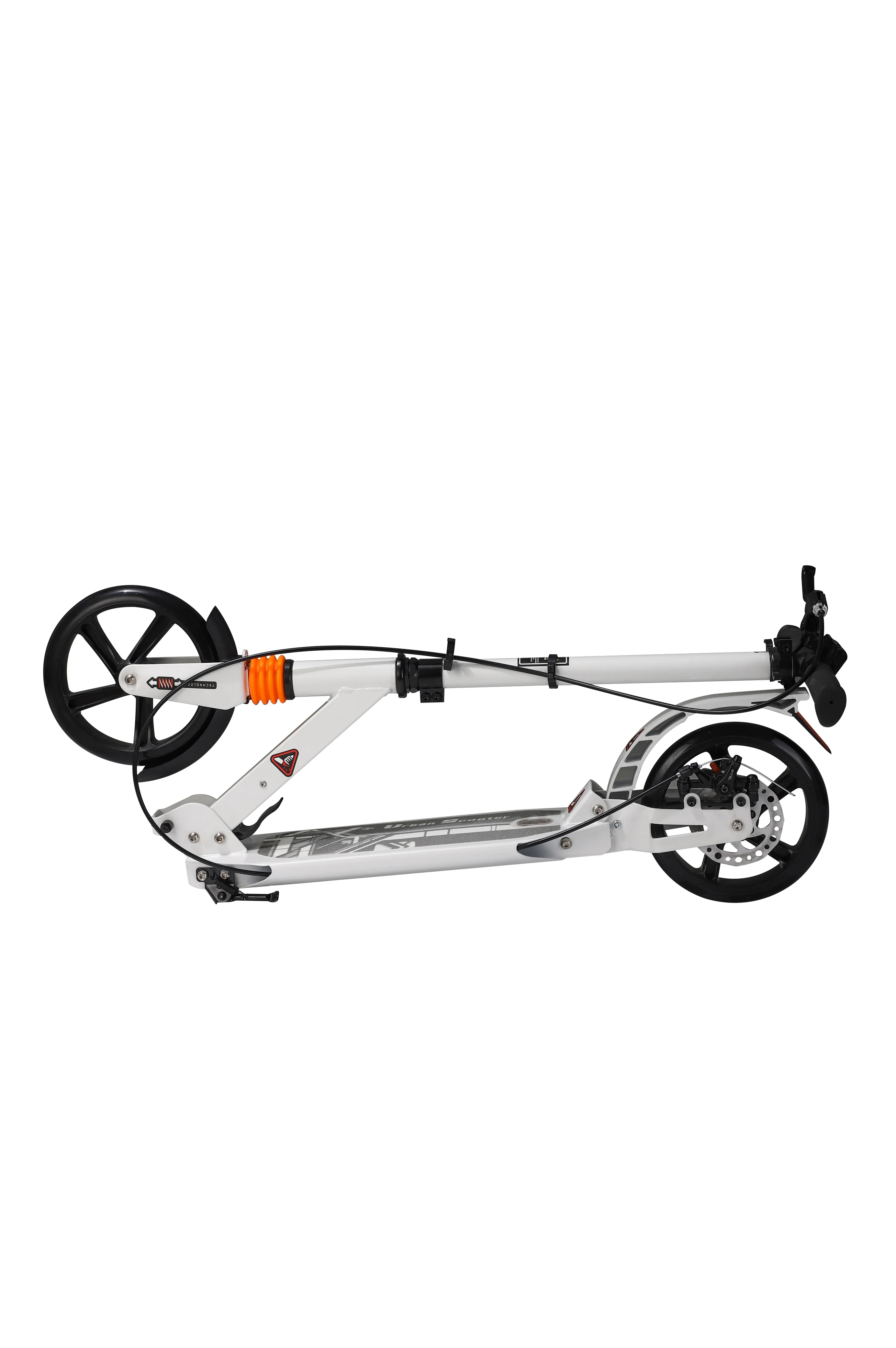 Adult Two-Wheel Folding Kick Scooter with 2PCS 200mm Large PU Wheels Aluminum Construction Height Adjustable Street Scooter