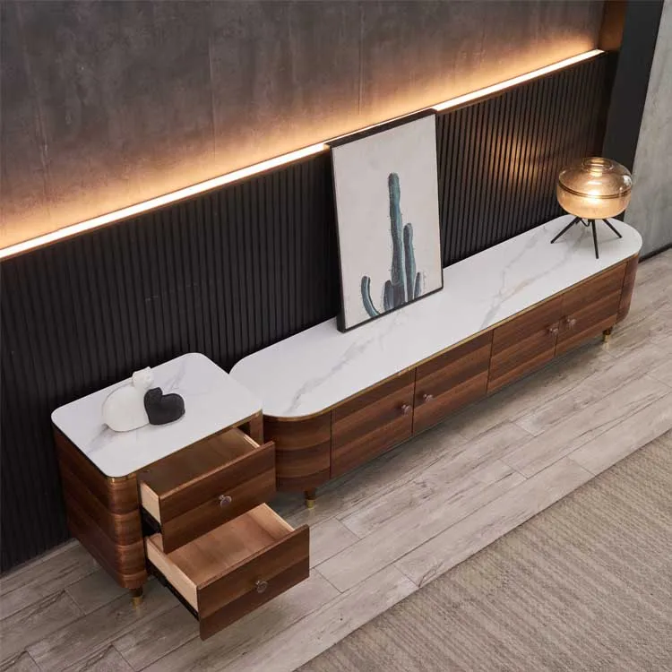 Современный дизайн, деревянная стильная легкая Роскошная каменная плита и мраморная поверхность, подставка для шкафа телевизора и современные тв стенды