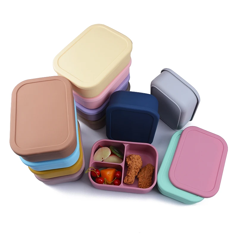 Новое поступление простой в уходе антипригарный силиконовый Ланч-бокс бенто нетоксичный Портативный с отделением для детей